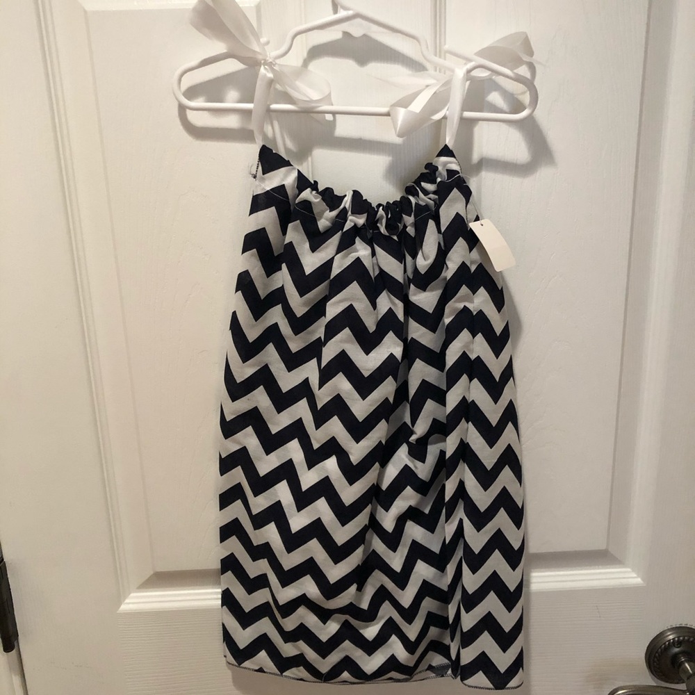Navy blue chevron dress